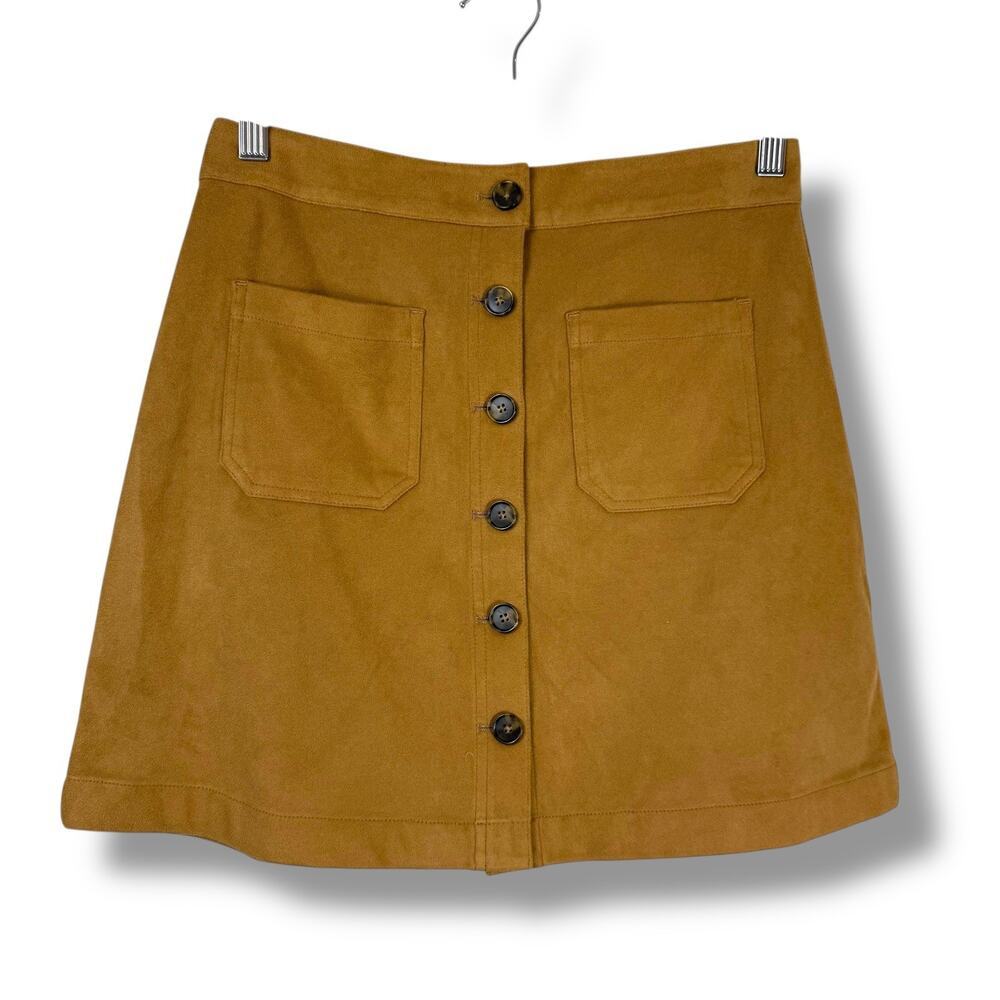 Marine Layer Skirt Womens 2 Tan Myra Skirt Faux Suede Preppy Coastal Cowgirl - Picture 2 of 9